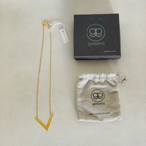Gorjana 18K gold Necklace 20 inch Chevron Necklace Pendant NEW RARE gift box
